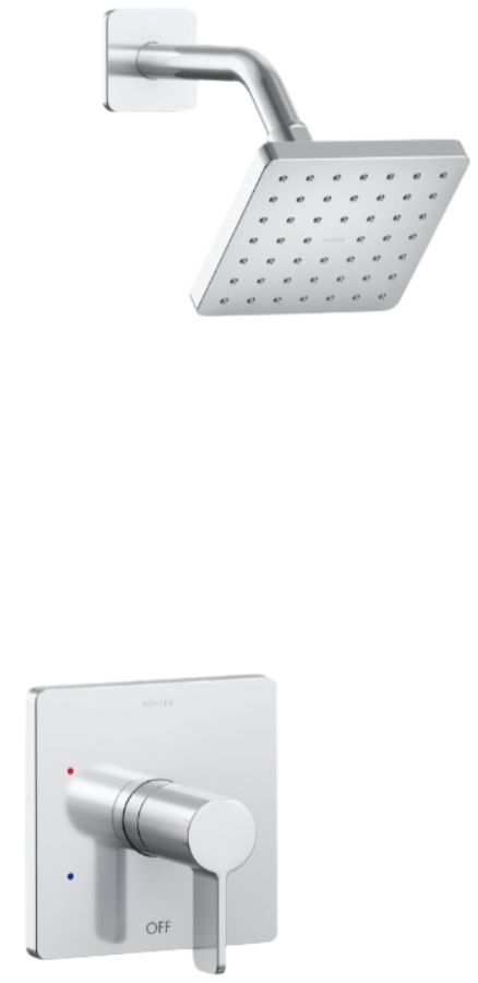 KOHLER® Parallel® Rite-Temp® Polished Chrome 2.5 GPM Shower Trim Kit-0