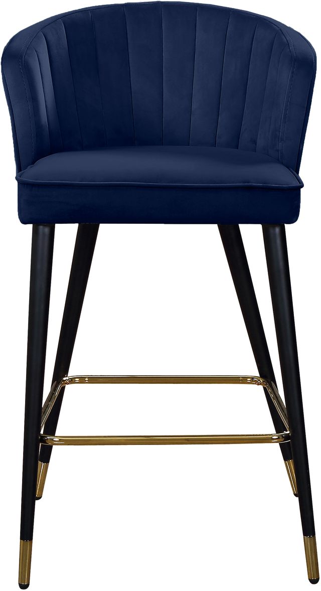 Meridian Furniture Cassie Navy Velvet Counter Stool-2