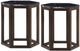 ACME Furniture Reon 2-Piece Black Marble End Table with Walnut Base Set -0