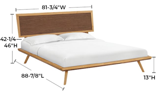 Whittier Wood® Furniture Addison Duet King Platform Bed with Adjustable Headboard -2