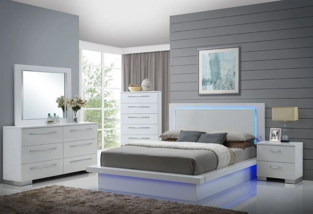 New Classic® Home Furnishings Sapphire High Gloss White Laminate Chest-1