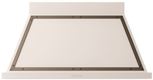 Ilve® Nostalgie II Noblesse 48" Antique White Wall Mounted Range Hood with Burnished Trim-0