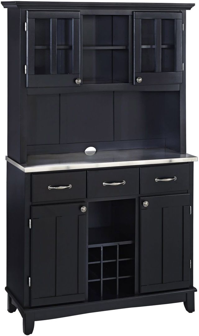 homestyles® Buffet Of Buffets Black/Stainless Steel Server with Hutch-0