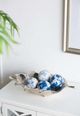 A & B Home 4-Piece Blue/White Assorted Pattern Orb Set-2
