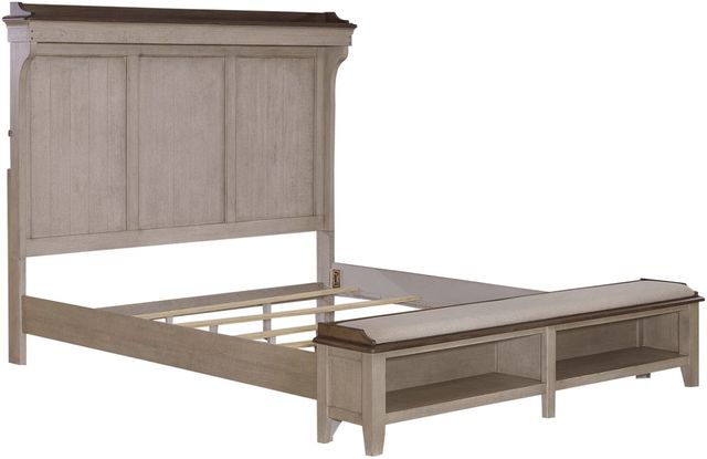 Liberty Furniture Ivy Hollow 5-Piece Dusty Taupe/Weathered Linen King Mantle Storage Bedroom Set-2