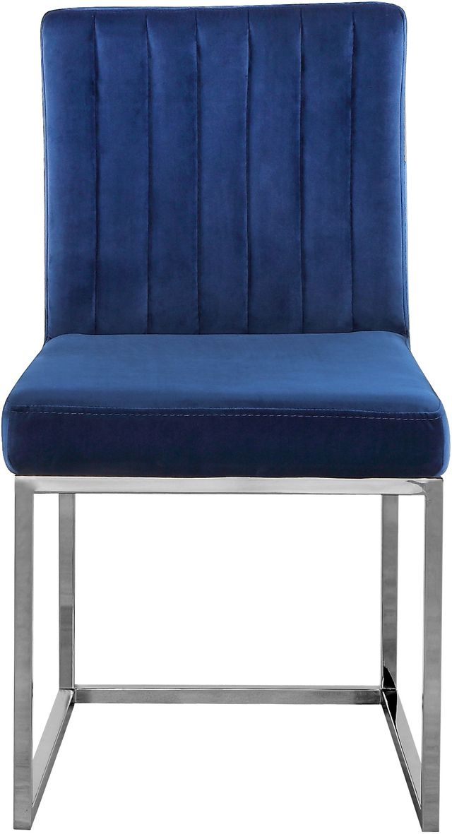 Meridian Furniture Giselle Navy/Chrome Velvet Dining Chair-1