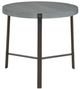 Century® Grand Tour Furniture Open Sky Gray Top End Table with Oil Rubbed Bronze Base-0