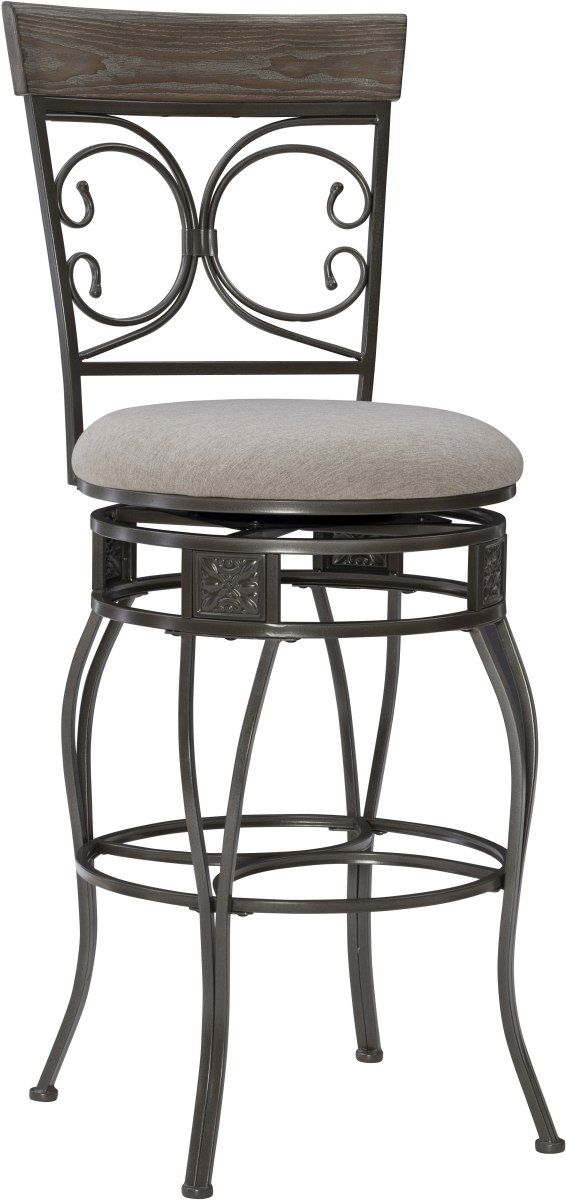 Powell® Beeson Grey Wash/Pewter Big and Tall Barstool-0