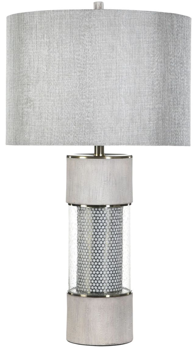Stylecraft Belo Linen Table Lamp with Night Light-0