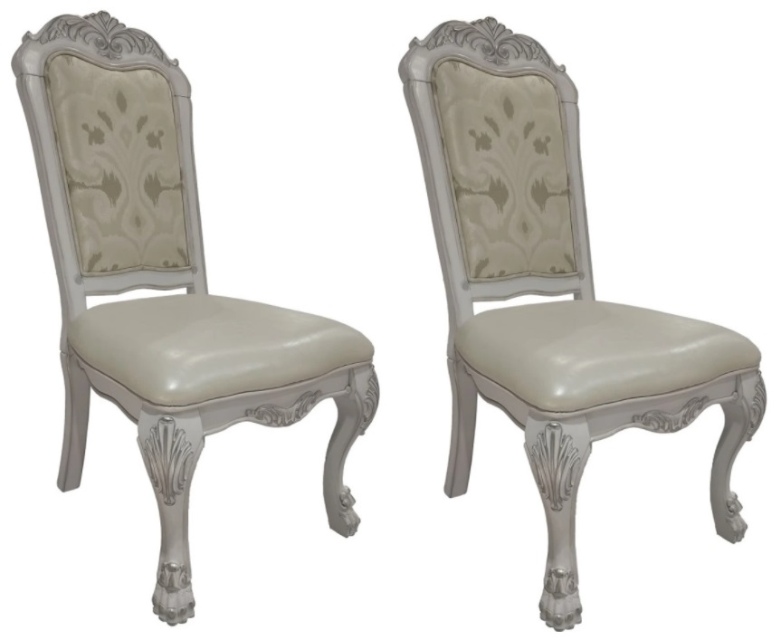 ACME Furniture Dresden 2-Piece Bone White Side Chair Set Wood's