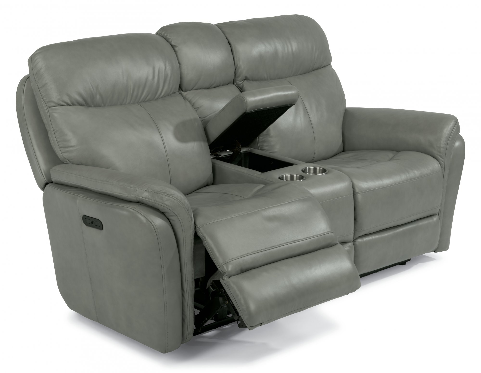 Flexsteel Zoey Power Reclining Loveseat with Console and Power Headrests