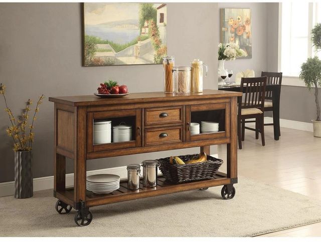 ACME Furniture Kadri Distressed Chestnut Kitchen Cart-1
