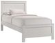 Elements International Sami White Upholstered Twin Panel Bed-0