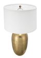 A & B Home Gold/White Round Aluminum Sheet Fabric Shade Table Lamp-1