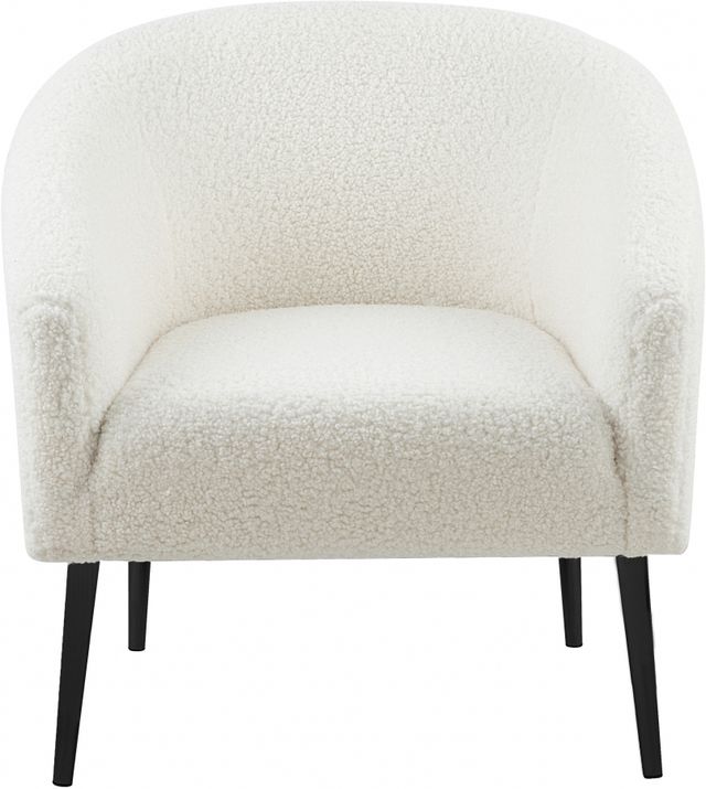Meridian Furniture Barlow White Faux Fur Accent Chair-1