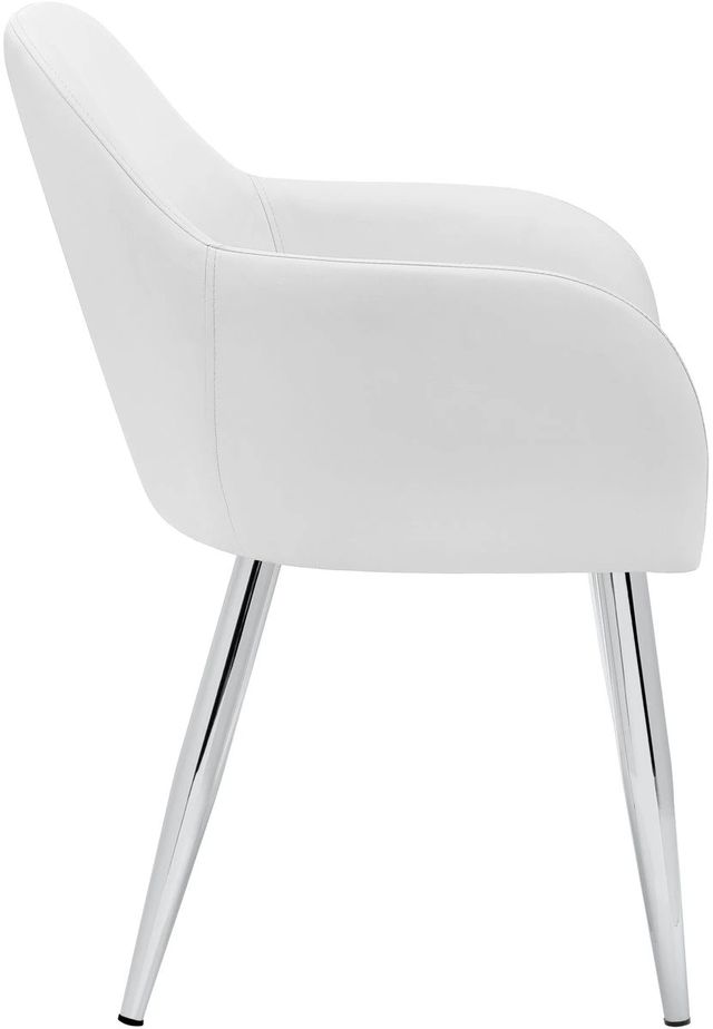 Monarch Specialties Inc. 2-Piece Chrome/White Arm Chair Set-3