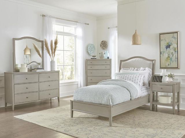 aspenhome® Charlotte Shale Twin Upholstered Bed-3