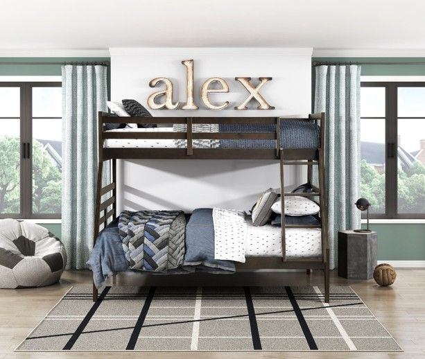 Homelegance® Darden Dark Brown Twin over Full Youth Bunk Bed-1