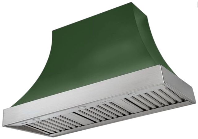AGA Cascade 48" Cornwall Green Wall Mounted Range Hood  with Brushed Nickel Trim-0