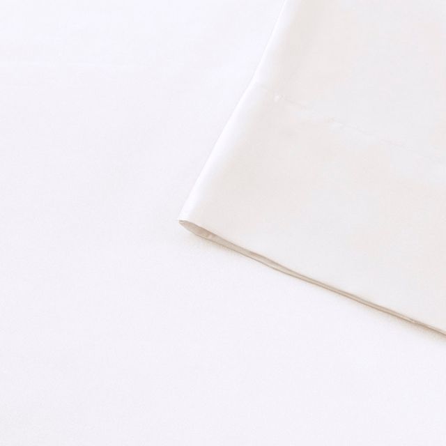 Olliix by Madison Park Essentials Satin 6 Pieces White King Wrinkle-Free Luxurious Sheet Set-4