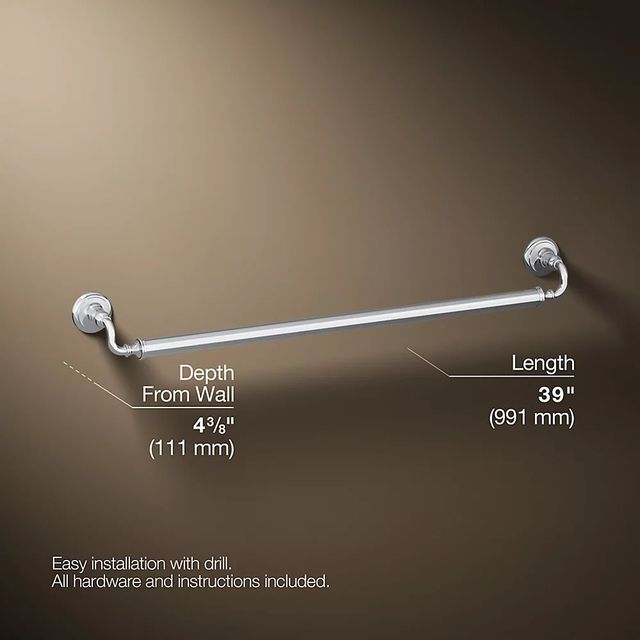 KOHLER® Artifacts® Polished Chrome 36" Grab Bar-2