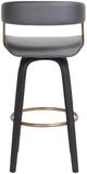 Armen Living Topanga Gray/Black Swivel Counter Stool-4