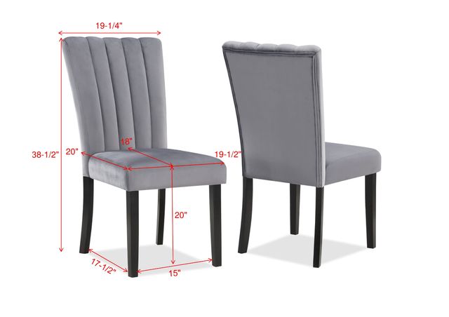 Crown Mark Pascal Gray Dining Side Chair-2