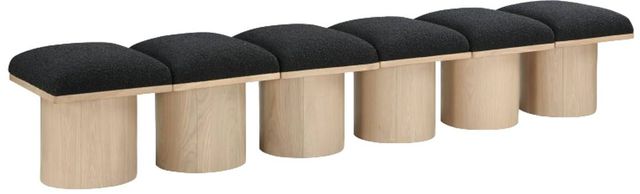 Meridian Furniture Pavilion 6-Piece Black/Natural 93" Modular Bench Set-0