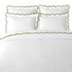 Laura Park Designs Green/White Cotton Scalloped King Duvet Cover-0