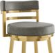 Armen Living Madrid Gold/Vintage Gray Swivel Counter Stool-5