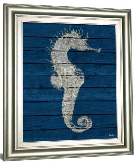 Classy Art Antique Seahorse on Blue I by Patricia Pinto Wall Art -1