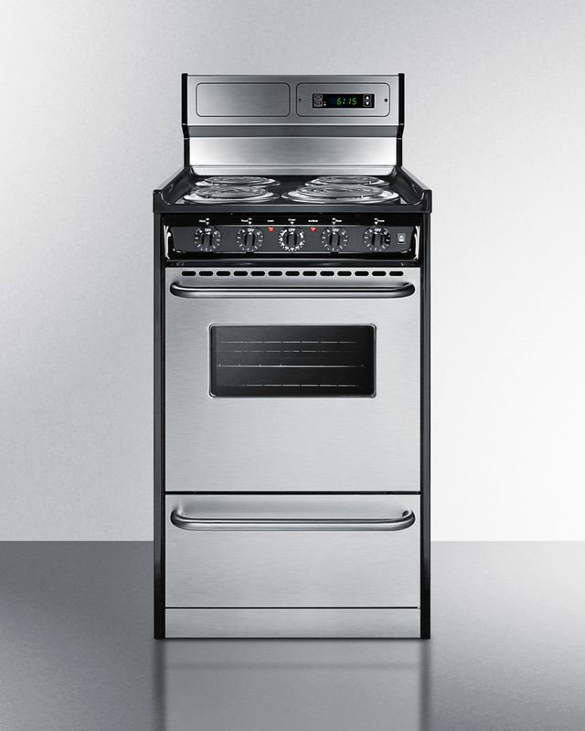 Summit® Professional 20" Stainless Steel Freestanding Electric Range-1