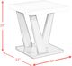 Elements International Greta White End Table with Gray Base-2