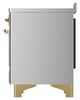 Ilve® Majestic III 48" Stainless Steel Pro Style Induction Range with Solid Door and Brass Trim-4