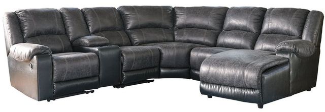 Signature Design by Ashley® Nantahala 6-Piece Slate Reclining Right-Arm Facing Sectional and Chaise with Console-0