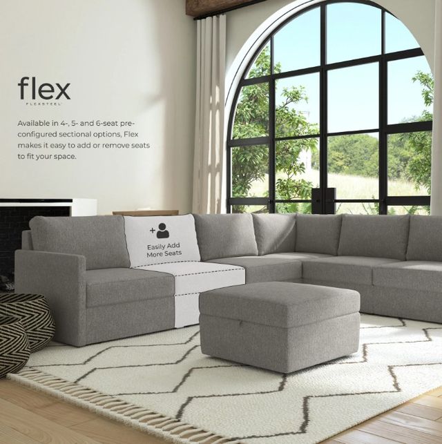 Flexsteel® Flex 5-Piece Gray Modular Sectional-3