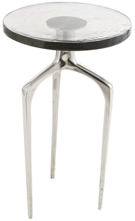 Deco Marche Clear/Silver Accent Table-1
