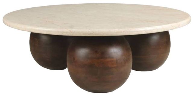 Meridian Furniture Treviso Beige Coffee Table with Walnut Base-0