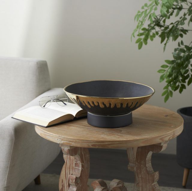 Deco Marche Cosmopolitan Black Ceramic Decorative Bowl-4