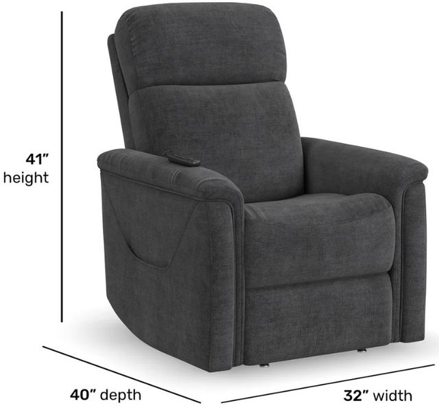 Flexsteel® Luma Shadow 32" Fabric Power Lift Recliner with Power Headrest, and Lumbar-3
