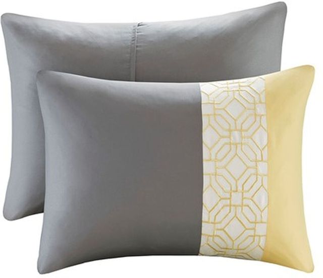Olliix by 510 Design Yellow King/California King Donnell Embroidered 5 Piece Comforter Set-1