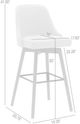 Armen Living Sicily Cream/Walnut Swivel Bar Stool-2