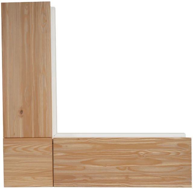 Linon Norah Natural White/Navy Nook Bench with Cushion Set-4