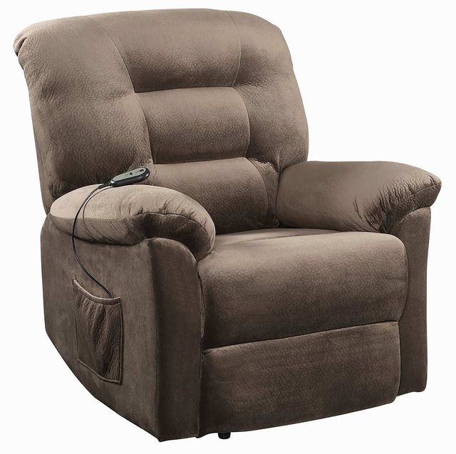 Coaster® Brown Sugar Upholstered Power Lift Recliner-0