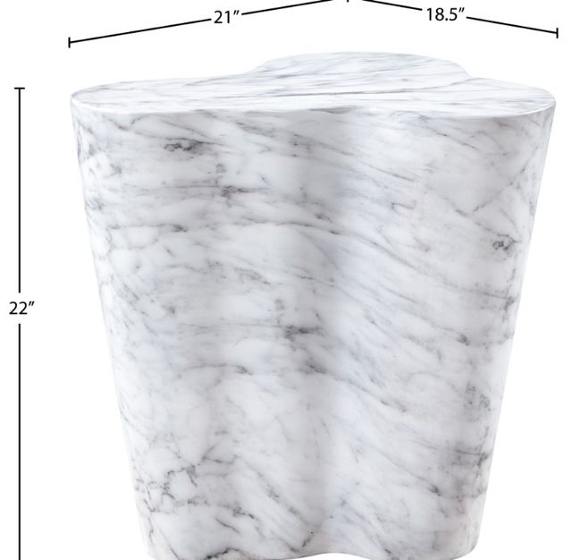 Meridian Furniture Monza White Marble End Table-4