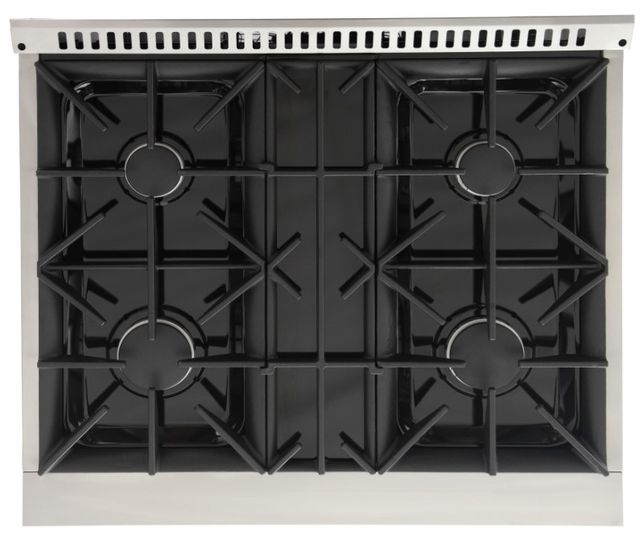 Kucht Professional KDF Series 30" Stainless Steel Pro Style Dual Fuel Range with White Door and Gold Handle-2