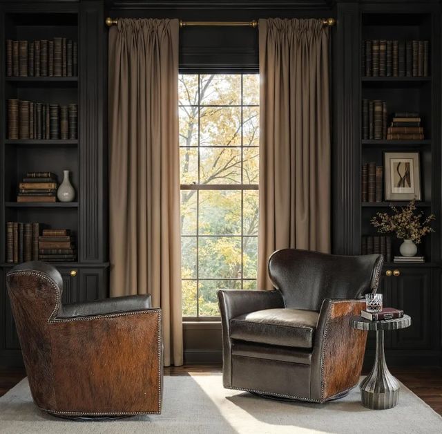 Hooker® Furniture CC Kato Dark/Debonair Espresso Leather Swivel Chair-1