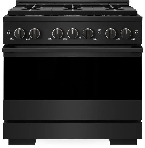 ZLINE Marino 36" Black Stainless Steel Pro Style Gas Range with Cooktop and Convection Gas Oven-0