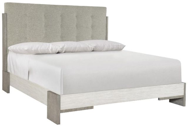 Bernhardt Foundations Gray/Light Shale/Linen King Panel Bed-0