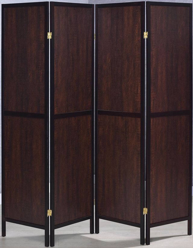Coaster® Deepika Rustic Tobacco/Cappuccino Four-Panel Screen